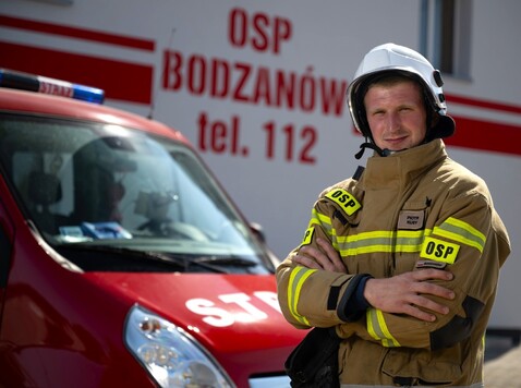 Strażak z OSP Bodzanów