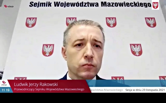 Przewodniczący Sejmiku Województwa Mazowieckiego Ludwik Rakowski