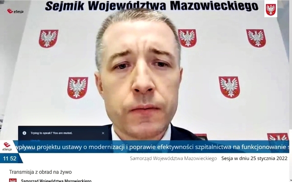 Ludwik Rakowski podczas Sejmiku Województwa Mazowieckiego.