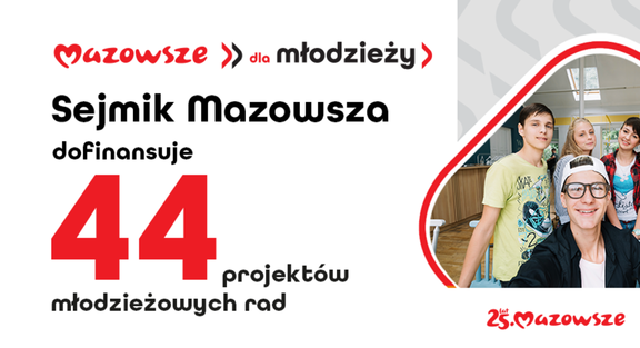 Grafika promująca program Mazowsze dla młodzieży.