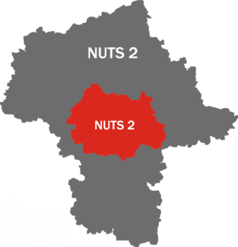 mapa z regionami NUTS-1 i NUTS-2